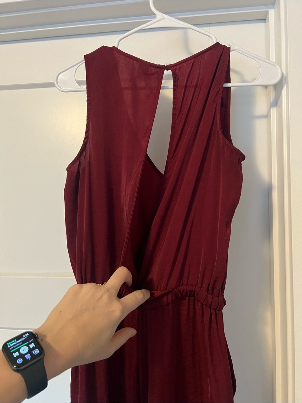 Old Navy Burgundy Sleeveless V-Neck Jumpsuit - Picture 6 of 6